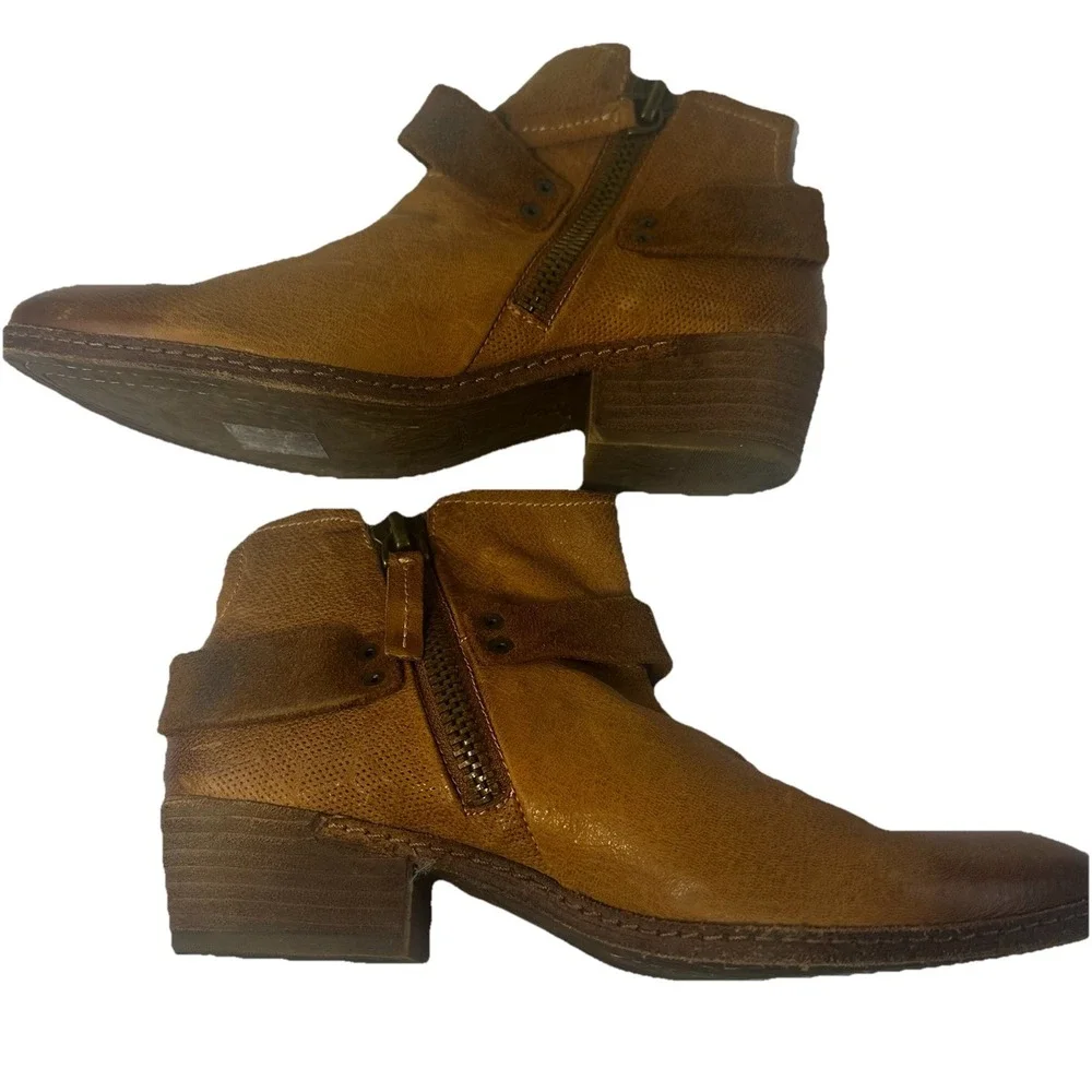 Dolce Vita Womens Size 8 M Brown Leather Zip Buckle‎ Ankle Fashion Boots Bootie